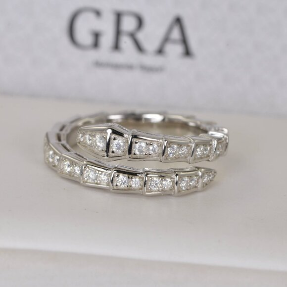 Certified Snake Serpentine Moissanite Ring - Picture 3 of 6